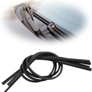 4 Pack Windshield Wiper Blades Refills, DIY Adjustable Windscreen Wiper Rubber Strips, Frameless Window Boneless Insert Silicone Strips, Universal for Car, Truck, SUV (25.59Inch)