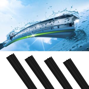 4PCS Wiper Blade Refills Windshield Wiper Replacement Strip, DIY Adjustable Automotive Rubber Frameless Window Boneless Insert Wiper Blade Refill Universal for Car SUV Truck Van