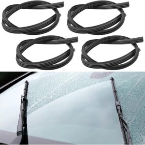 4PCS Car Frameless Windshield Wiper Blade Refills, 25.47" DIY Adjustable Size Window Boneless Insert Rubber Silicone Strip, Universal Replacement for Vehicles, SUVs, Trucks