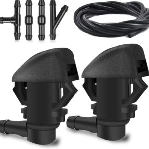 Windshield Washer Nozzles Kit, Front Windshield Spray Nozzles Wiper Spray Washer Jet and Fluid Hose with Connectors for Pilot 2009-2012 2014 2015, Replaces OEM #76810-SZA-A01ZA (76810-SZA-A01ZA)